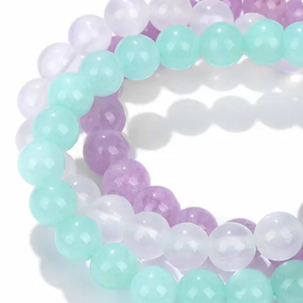 Set of three gemstone bracelets